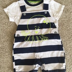 Striped Overall Set 12-18M